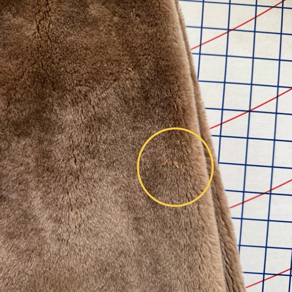 Borgana Fairmoor Vintage Faux Fur Faux Suede Belted Coat Small Mob Wife Gangster - Picture 9 of 13